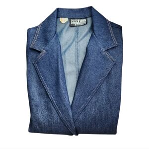 RRRRRUSS x‎ VINTAGE new old stock 2 button denim pocket blazer size 14
